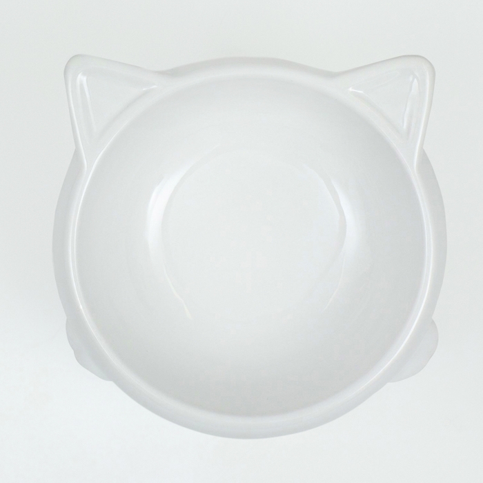 Миска керамическая "Киса" на подставке-лапках 200 мл  13 х 12 х 8 см, белая