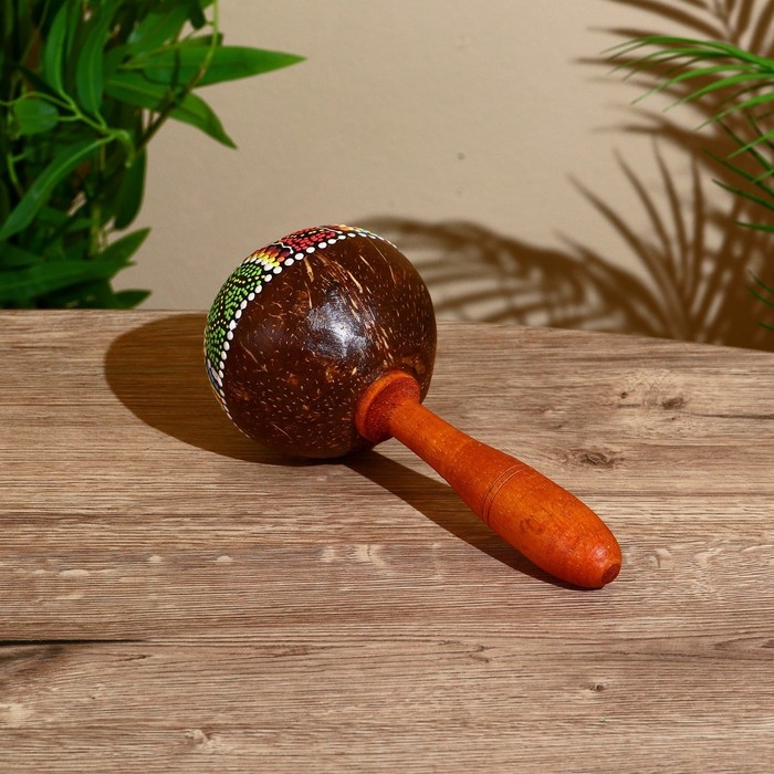 Сувенирный музыкальный инструмент Сувенирный музыкальный инструмент "Маракас" 22х9х9 см микс