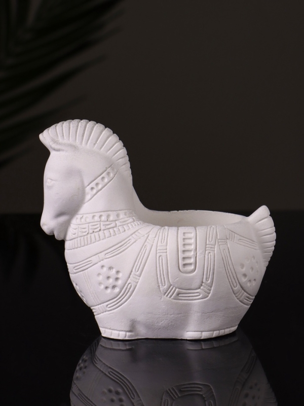 Кашпо "Лошадка с орнаментом" 8х9х6 см, натуральный