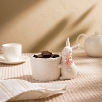 Конфетница SL Home &laquo;Лесные кролики&raquo;, 15&times;9&times;12,5 см, цвет белый