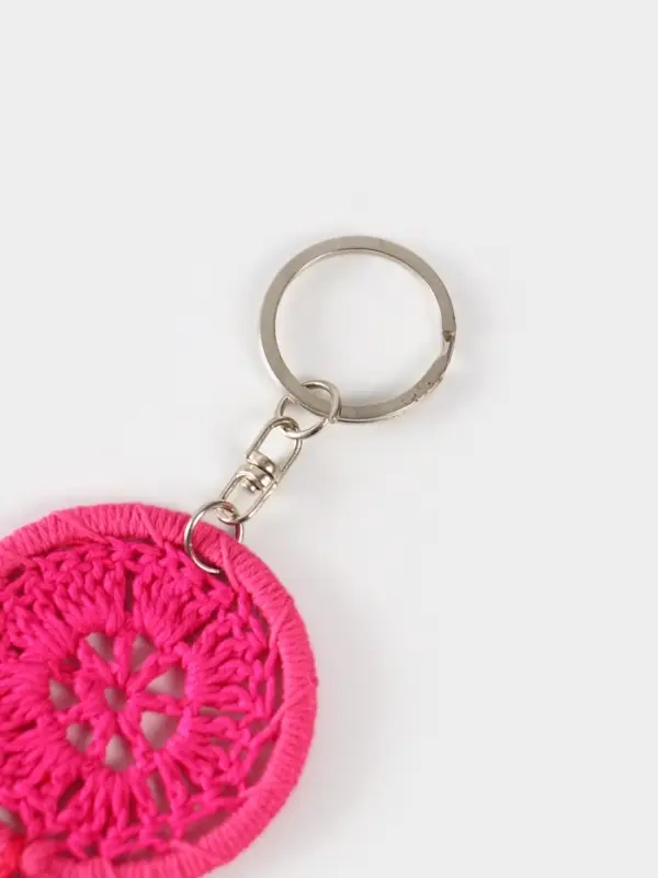 Брелок "Ловец снов" 19 см, цв. ярко-розовый