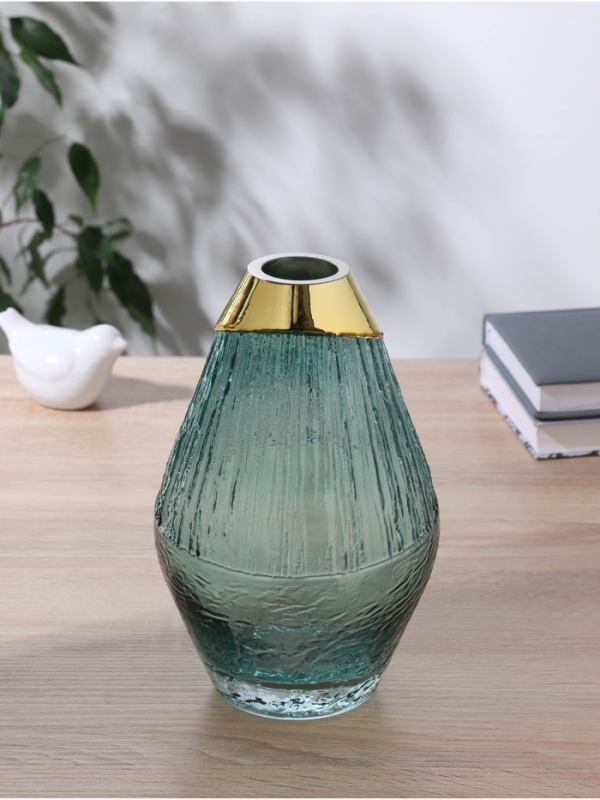 Ваза стекло настольная "Кэли стиль" классик, d-5см, h-20х12 см, зелёный