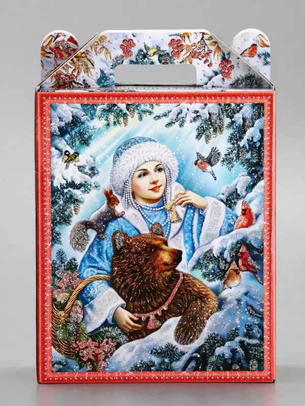 Подарочная новогодняя коробка &laquo;Зимняя сказка&raquo;, для сладких подарков, 16.8&times;7&times;25 см