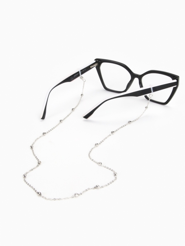 Цепочка для очков, шнурок на шею 65 см, серебро