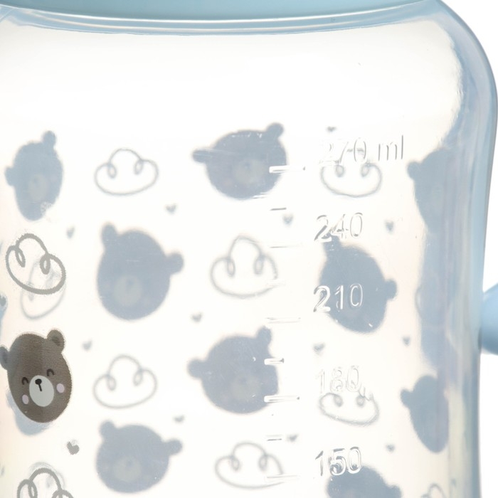 Бутылочка для кормления M&B &laquo;Наш сыночек&raquo;, широкое горло, средний поток, от 3 мес., 270 мл.