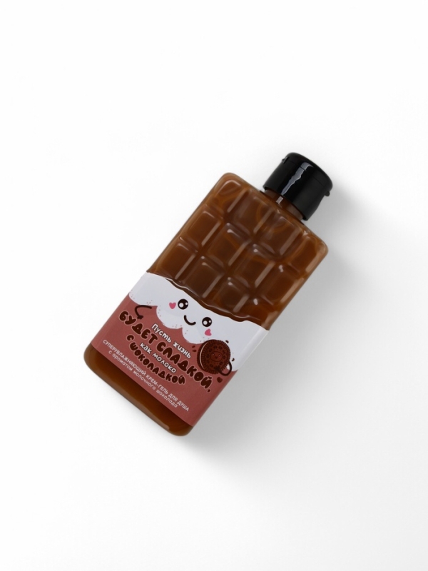 Набор "Пусть жизнь будет сладкой", гель для душа во флаконе шоколад и поник для ванны