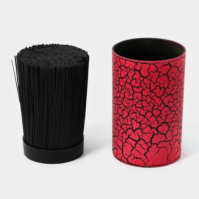 Подставка для ножей с наполнителем Доляна &laquo;Кракле&raquo;, 14&times;9 см, soft-touch, цвет красный