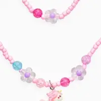 Набор детский &laquo;Выбражулька&raquo; 2 предмета: бусы, браслет,единорог, цветы, цвет розовый