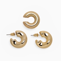 Набор серьги и каффы 3 шт &laquo;Бублик&raquo; капли, цвет золото