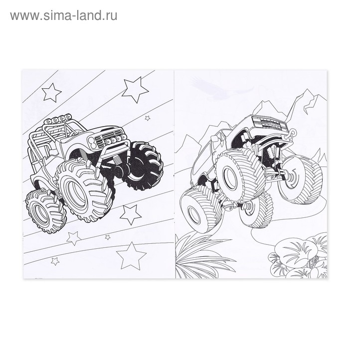 Раскраска для мальчиков &laquo;На виражах&raquo;, 16 стр., А4