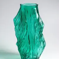 Ваза настольная стекло "Греверли" 31х10 см, зелёный