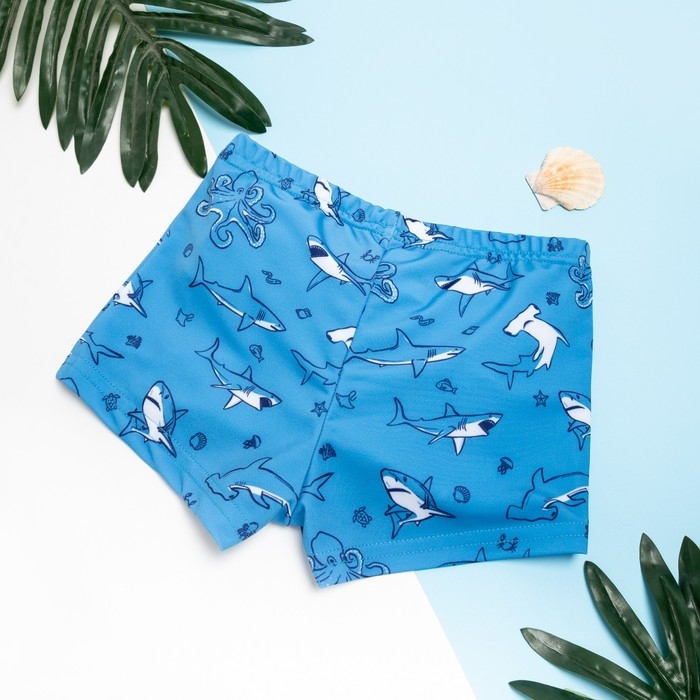 Плавки купальные для мальчика KAFTAN &laquo;Подводный мир&raquo; рост 122-128 (34), цвет голубой