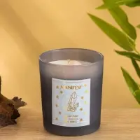 Свеча в стекле с камнем Manifest роза 200 гр соевый воск