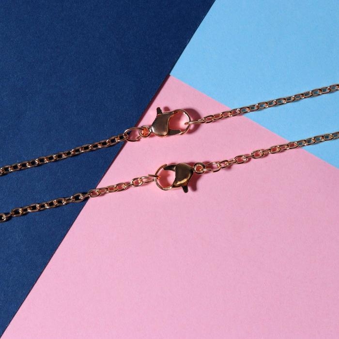 Кулоны &laquo;Неразлучники&raquo; для него и неё, цвет чернёное золото, 40 см