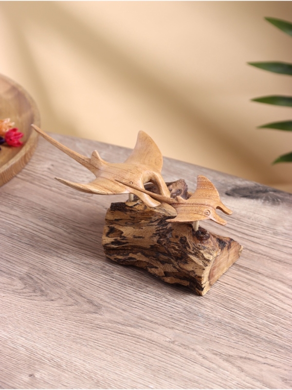 Сувенир "Скаты" дерево Джати и Камал, 20х12х8 см