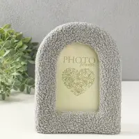 Фоторамка МДФ, иск. мех 10х15 см "Плюш. Арка" серая 21,5х16,5х2 см