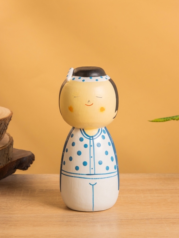 Деревянная кукла кокеши "Хару" 7х7,5х15 см