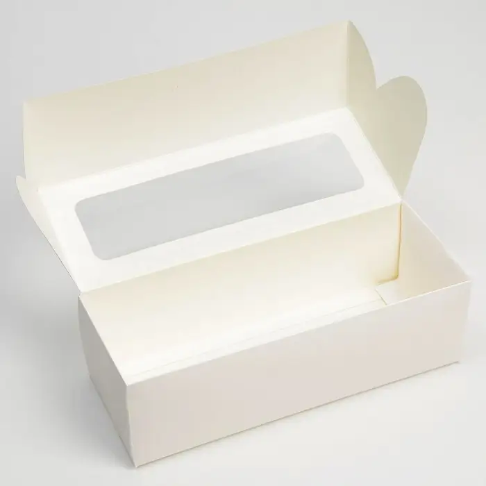 Кондитерская упаковка, коробка для кекса с окном, &laquo;Белая&raquo;, 26 х 10 х 8 см