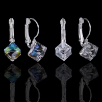 Серьги со стразами &laquo;Радужный день&raquo; кубик, цвет МИКС