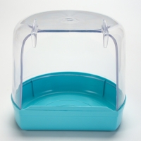 Купалка для птиц, внешняя 12 х 9 х 11 см, бирюзовая