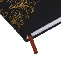 Ежедневник недатированный, обложка ПВХ, формат А5, 140 л, клетка, с хлястиком, Черный Ежедневник недатированный, обложка ПВХ, формат А5, 140 л, клетка, с хлястиком, Черный