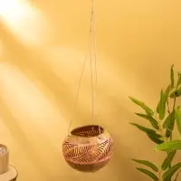 Подсвечник подвесной из кокоса, 11-13 см, розово-золотой