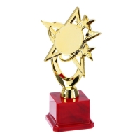 Наградная фигура &laquo;Звезда&raquo; A, подставка пластик красная, 24,5 х 14 х 7,5 см.