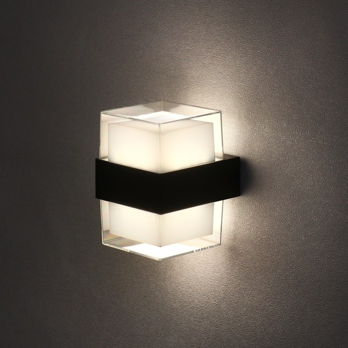 Светильник фасадный &laquo;Гранд двойной&raquo;, FSD-057, 10 Вт, 4000К, IP65, 220 В, пластик, черный