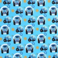 Упаковочная бумага, 70х100 см, Синий трактор