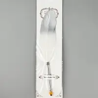 Перо белое с серебром (наконечник ручка), дл.25 см