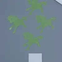 Наклейка пластик фосфорная  "Единороги" набор 4 шт жёлтая 17х12 см