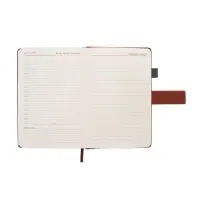 Ежедневник недатированный формат А5, с хлястиком, 128л, линия, пвх, Коричневый