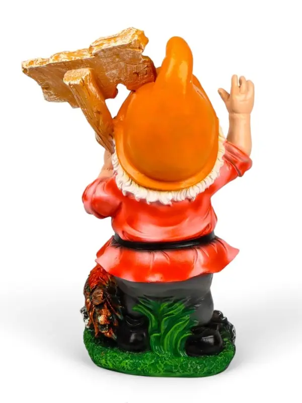 Садовая фигура из полистоуна &laquo;Гном с табличкой WELCOME с петухом&raquo;, 61&times;23&times;36 см, МИКС