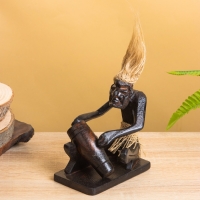 Сувенир "Абориген музыкант" дерево, 12х8х14 см