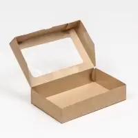 Контейнер навынос, с окном, крафт, МИКС, 20&times;12&times;4 см