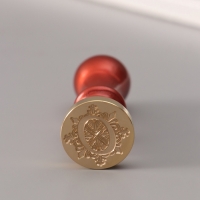 Печать для сургуча с пластиковой ручкой "Буква O на вензеле" 2,5х2,5х6,3 см