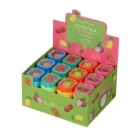 Точилка 2 отверстия с контейнером "Корзинка с ягодами", МИКС