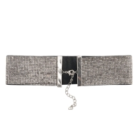 Чокер &laquo;Грация искры&raquo; широкий, цвет черно-серебряный, L=31 см