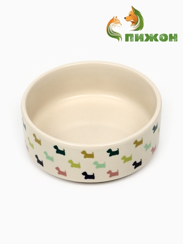 Миска керамическая "Цветные собачки", 200 мл, 10,5 х 4 см