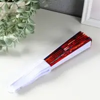 Веер пластик, текстиль "Бабочки и цветы" МИКС 23 см