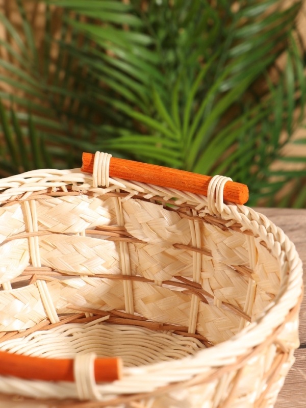 Корзина плетеная 23x22x10 см, ротанг