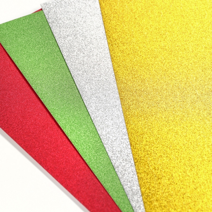 Картон цветной с блёстками, А4, 12 листов, 12 цветов, немелованный, двусторонний, в папке, 250 г/м&sup2;, Щенячий патруль