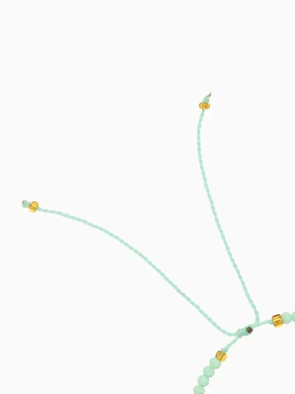 Браслет, длина 16 см, цв. голубой, золотой
