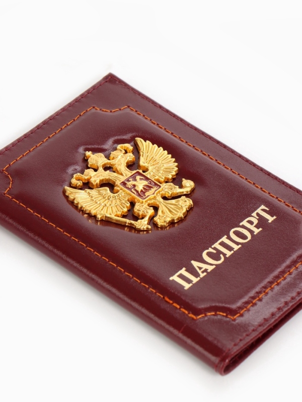 Обложка для паспорта, цвет бордовый