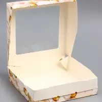 Коробки подарочная, складная, с окном, &laquo;С Днем Рождения&raquo; 15&times;15&times;4 см