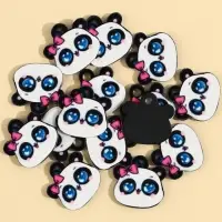 Фурнитура для бижутерии &laquo;Панда&raquo;, 1.5 х 1.5 см, с подвесом, 15 штук