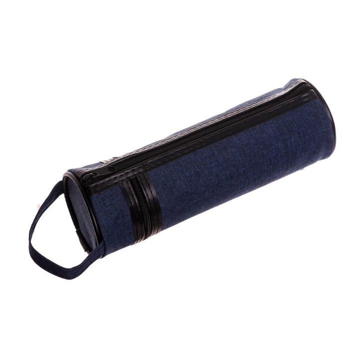 Пенал-тубус школьный на молнии "Джинс", МИКС