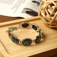 Браслет &laquo;Галиотис&raquo; овал, цвет белый, в серебре