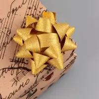 Бант - звезда №7.5, фасовка 8 шт., с блестками, МИКС