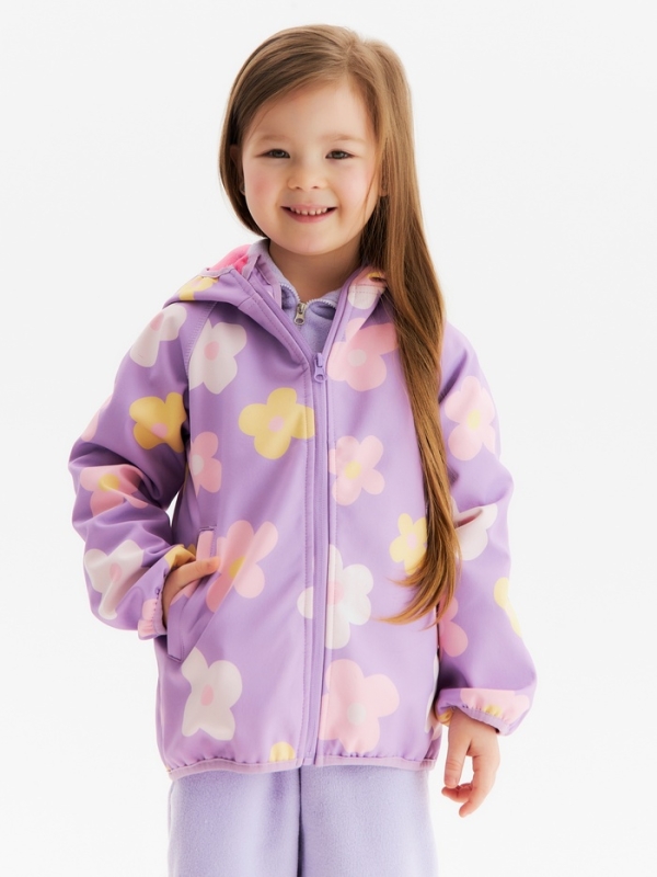 Ветровка на флисе для девочек KAFTAN  Цветочек, рост 110